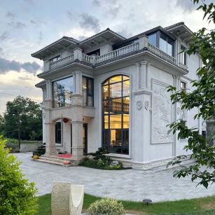 安顺 白麻花岗岩私人别墅干挂石材豪华定制