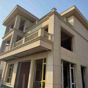 安顺 黄金麻花岗岩石材荔枝面外墙干挂效果展示