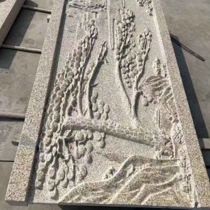 安顺 黄金麻雕刻板浮雕迎客松