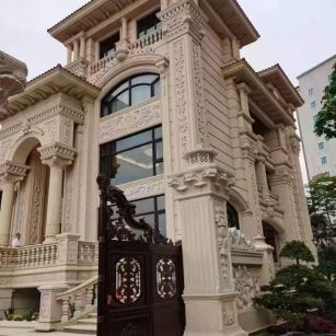 安顺 黄金麻花岗岩别墅外墙干挂效果展示