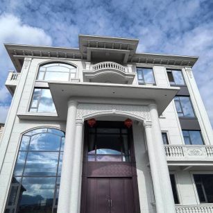 安顺白麻别墅外墙干挂石材效果示例