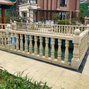 安顺黄金麻花岗岩石材栏杆，扶手，将军柱，花瓶柱