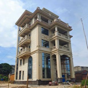 安顺 黄金麻花岗岩石材别墅外墙干挂搭配（雕花栏杆花瓶柱门楼罗马柱）