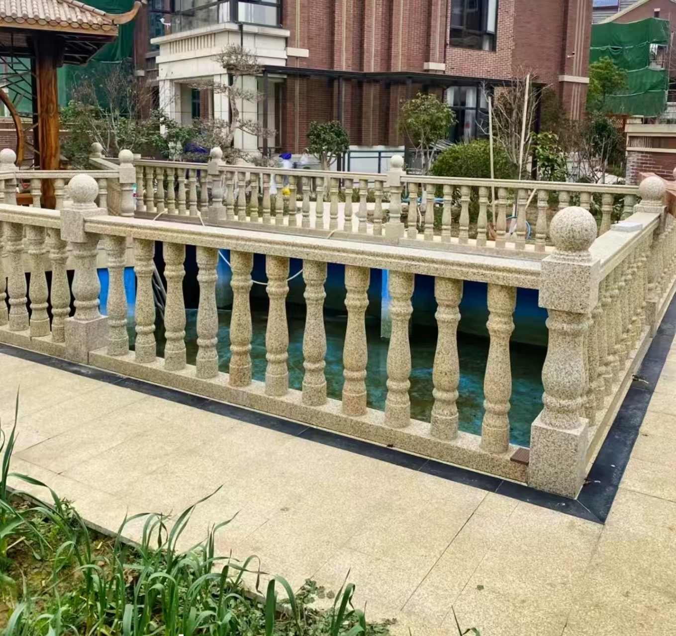 安顺黄金麻花岗岩石材栏杆，扶手，将军柱，花瓶柱