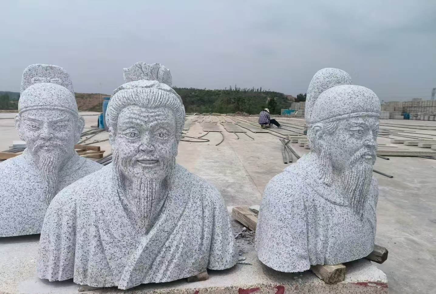 安顺 白麻花岗岩石材人物立体雕刻