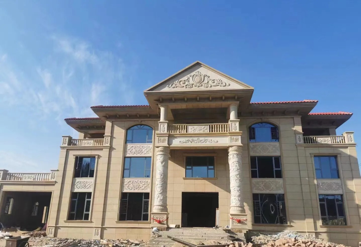 安顺 黄金麻花岗岩别墅外墙干挂